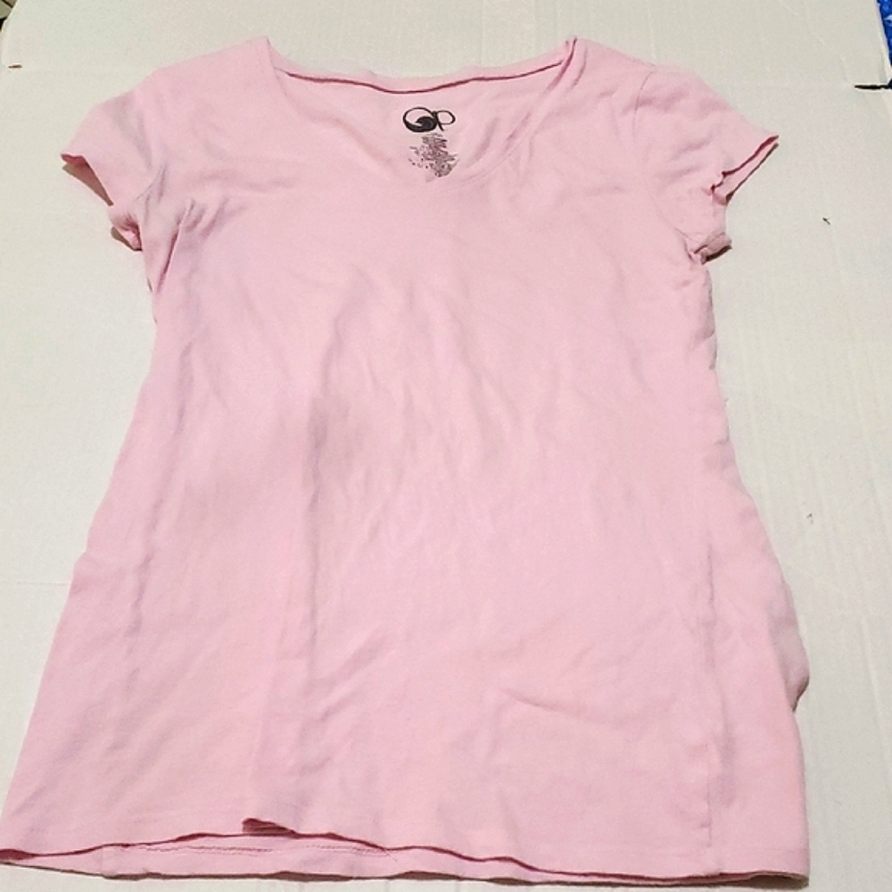 Op 90s Retro Pink V-Neck Fitted Beach Surfer Baby Tee S